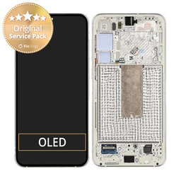 Samsung Galaxy S23 Plus S916B - LCD Kijelző + Érintőüveg + Keret (Cream) - GH82-30478B, GH82-30476B, GH82-30477B Genuine Service Pack