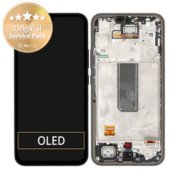 Samsung Galaxy A34 5G A346B - LCD Kijelző + Érintőüveg + Keret (Black) - GH82-31200A, GH82-31201A Genuine Service Pack