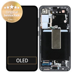 Samsung Galaxy S23 S911B - LCD Kijelző + Érintőüveg + Keret (Graphite) - GH82-30481E Genuine Service Pack