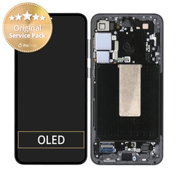 Samsung Galaxy S23 Plus S916B - LCD Kijelző + Érintőüveg + Keret (Graphite) - GH82-30478E, GH82-30476E, GH82-30477E Genuine Service Pack