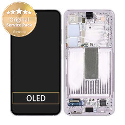 Samsung Galaxy S23 S911B - LCD Kijelző + Érintőüveg + Keret (Lavender) - GH82-30481D, GH82-30480D Genuine Service Pack