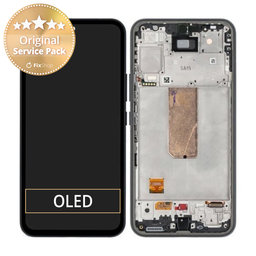 Samsung Galaxy A54 5G A546B - LCD Kijelző + Érintőüveg + Keret (Black) - GH82-31231A, GH82-31232A Genuine Service Pack