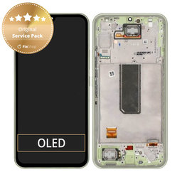 Samsung Galaxy A34 5G A346B - LCD Kijelző + Érintőüveg + Keret (Light Green) - GH82-31200C, GH82-31201C Genuine Service Pack