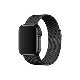 FixPremium - Szíj Milanese Loop - Apple Watch (42, 44, 45 és 49mm), fekete