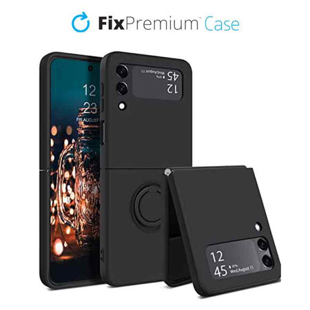 FixPremium - Puzdro Ring - Samsung Galaxy Z Flip 4, fekete