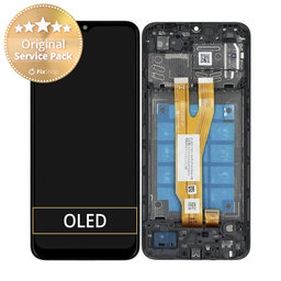 Samsung Galaxy A03 Core A032F - LCD Kijelző + Érintőüveg + Keret (Black) - GH81-21711A Genuine Service Pack