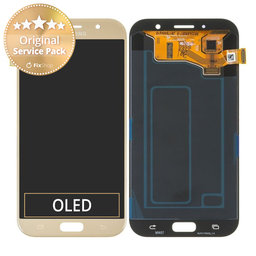 Samsung Galaxy A7 A720F (2017) - LCD Kijelző + Érintőüveg (Gold Sand) - GH97-19723B, GH97-19811B Genuine Service Pack