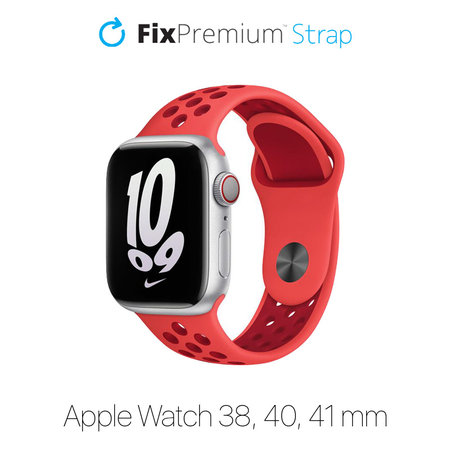 FixPremium - Szilikon Sportszíj - Apple Watch (38, 40 és 41mm), piros