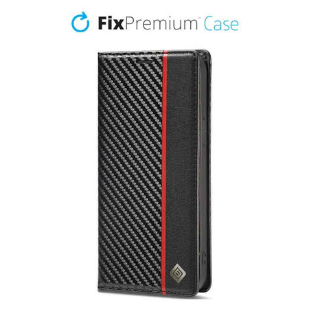 FixPremium - Tok Carbon Wallet - iPhone 12 Pro Max, fekete