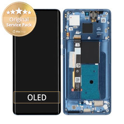 Motorola Edge 40 - LCD Kijelző + Érintőüveg + Keret (Lunar Blue) - 5D68C22671 Genuine Service Pack