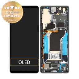 Sony Xperia 1 V - LCD Kijelző + Érintőüveg + Keret (Green) - A5060572A Genuine Service Pack