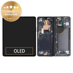 Samsung Galaxy Z Fold 5 F946B - LCD Kijelző + Érintőüveg + Keret (Phantom Black) - GH82-31842A Genuine Service Pack