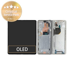 Samsung Galaxy Z Fold 5 F946B - LCD Kijelző + Érintőüveg + Keret (Cream) - GH82-31842B Genuine Service Pack