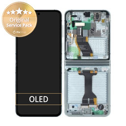 Samsung Galaxy Z Flip 5 F731B - LCD Kijelző + Érintőüveg + Keret (Mint) - GH82-31828D, GH82-31827D Genuine Service Pack