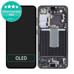 Samsung Galaxy S23 S911B - LCD Kijelző + Érintőüveg + Keret (Phantom Black) OLED