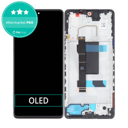 Xiaomi Redmi Note 12 Pro 5G - LCD Kijelző + Érintőüveg + Keret (Midnight Black) OLED