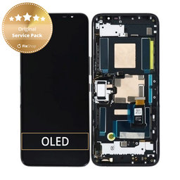 Asus ROG Phone 6 AI2201_C, 6 Pro AI2201_D - LCD Kijelző + Érintőüveg + Keret (Storm White) - 90AI00B2-R20020 Genuine Service Pack