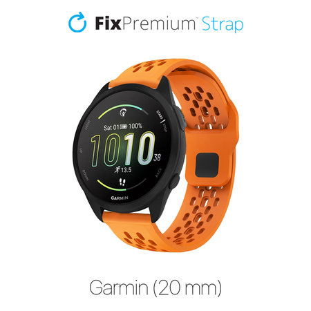 FixPremium - Univerzális szilikonszíj Garminhoz (20mm), narancs