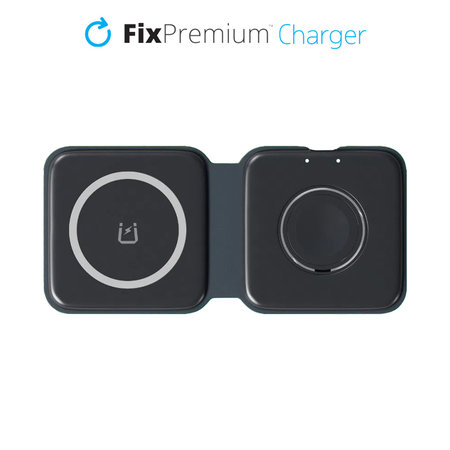 FixPremium - MagSafe Duo - iPhone és Apple Watch, fekete