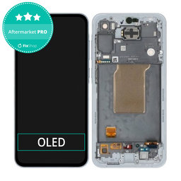 Samsung Galaxy A55 A556B - LCD Kijelző + Érintőüveg + Keret (Awesome Iceblue) OLED