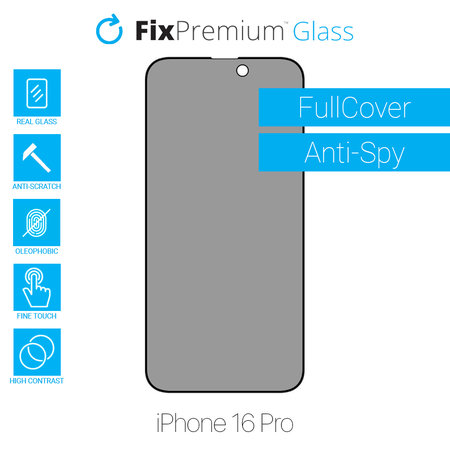 FixPremium Privacy Anti-Spy Glass - Edzett üveg - iPhone 16 Pro