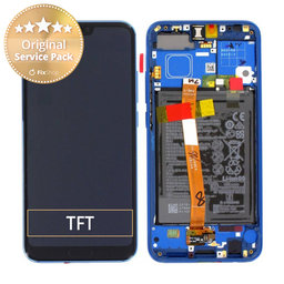 Huawei Honor 10 - LCD Kijelző + Érintőüveg + Keret + Akkumulátor (Phantom Blue) - 02351XBP Genuine Service Pack