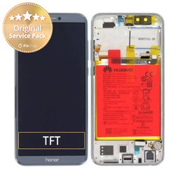 Huawei Honor 9 Lite - LCD Kijelző + Érintőüveg + Keret + Akkumulátor (Glacier Grey) - 02351SNR Genuine Service Pack