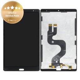 Huawei Mediapad M5 8 - LCD Kijelző + Érintőüveg + Keret + Ujjlenyomat-Érzékelő (Space Grey) - 02351VKB Genuine Service Pack