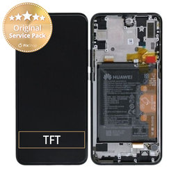 Huawei P Smart Z, Y9 Prime (2019) - LCD Kijelző + Érintőüveg + Keret + Akkumulátor (Midnight Black) - 02352RRF Genuine Service Pack