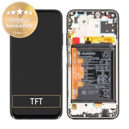 Huawei P40 lite - LCD Kijelző + Érintőüveg + Keret + Akkumulátor (Breathing Crystal) - 02353KFV Genuine Service Pack