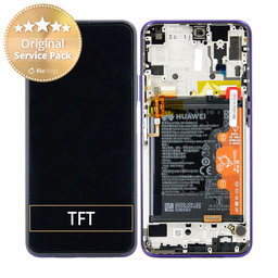 Huawei Honor 9X Pro - LCD Kijelző + Érintőüveg + Keret + Akkumulátor (Phantom Purple) - 02353AKK Genuine Service Pack