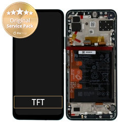 Huawei P40 Lite 5G - LCD Kijelző + Érintőüveg + Keret + Akkumulátor (Crush Green) - 02353SUP Genuine Service Pack