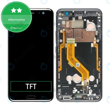 HTC U11 - LCD Kijelző + Érintőüveg + Keret (Black) TFT