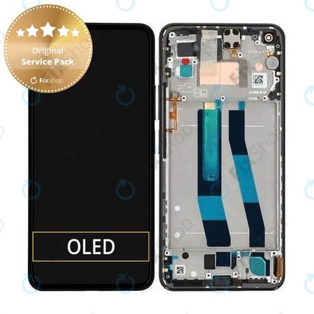 Xiaomi Mi 11 Lite 5G - LCD Kijelző + Érintőüveg + Keret (Truffle Black) - 56000200K900, 56000K00K900 Genuine Service Pack