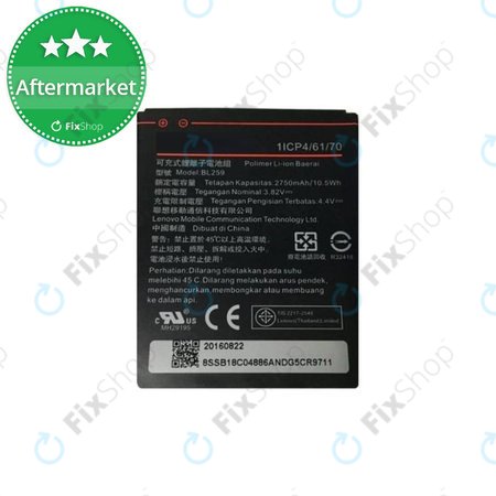 Lenovo VIBE K5 A6020a40, K5 Plus A6020a46, C2 K10a40 - Akkumulátor BL259 2750mAh