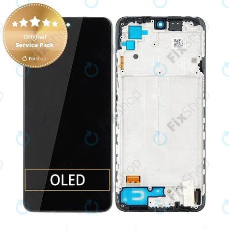 Xiaomi Redmi Note 10 - LCD Kijelző + Érintőüveg + Keret (Onyx Grey) - 5600020K7A00 Genuine Service Pack