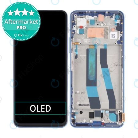 Xiaomi Mi 11 Lite 4G M2101K9AG - LCD Kijelző + Érintőüveg + Keret (Bubblegum Blue) OLED