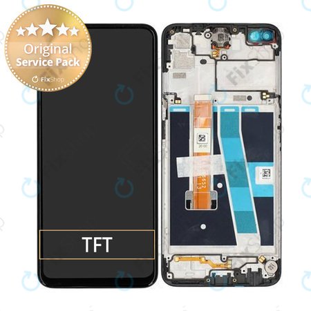 Oppo A52 - LCD Kijelző + Érintőüveg + Keret (Black) - O-4904028 Genuine Service Pack