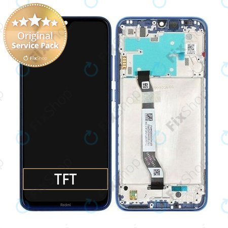 Xiaomi Redmi Note 8 - LCD Kijelző + Érintőüveg + Keret (Neptune Blue) - 5600030C3J00 Genuine Service Pack