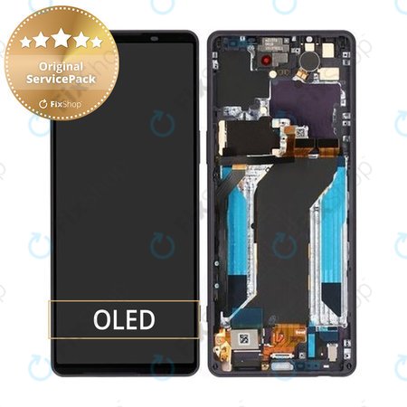 Sony Xperia 1 IV XQCT54 - LCD Kijelző + Érintőüveg + Keret (Violet) - A5046144A Genuine Service Pack