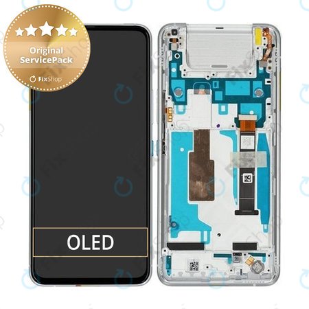 Asus Zenfone 8 Flip ZS672KS - LCD Kijelző + Érintőüveg + Keret (Glacier Silver) - 90AI0042-R20010 Genuine Service Pack