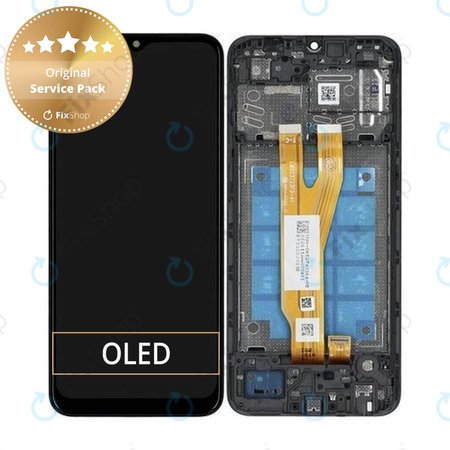 Samsung Galaxy A03 Core A032F - LCD Kijelző + Érintőüveg + Keret (Black) - GH81-21711A Genuine Service Pack