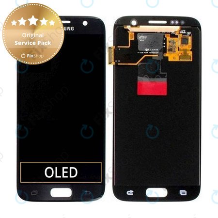 Samsung Galaxy S7 G930F - LCD Kijelző + Érintőüveg (Black) - GH97-18523A, GH97-18761A, GH97-18757A Genuine Service Pack