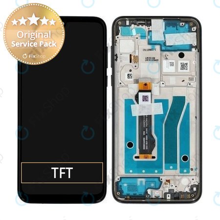 Motorola Moto G8 Plus - LCD Kijelző + Érintőüveg + Keret (Dark Blue) - 5D68C15528 Genuine Service Pack