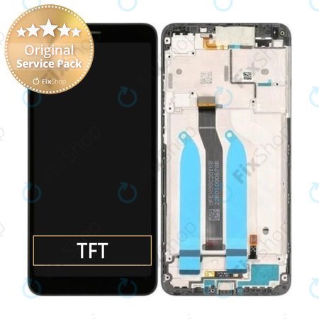 Xiaomi Redmi 6, Redmi 6A - LCD Kijelző + Érintőüveg + Keret (Black) - 560610038033 Genuine Service Pack