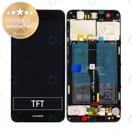 Huawei Nova - LCD Kijelző + Érintőüveg + Keret + Akkumulátor (Black) - 02351CKD, 02350YRH Genuine Service Pack