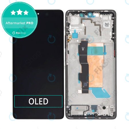 Xiaomi Poco F5 23049PCD8G, 23049PCD8I - LCD Kijelző + Érintőüveg + Keret (Black) OLED