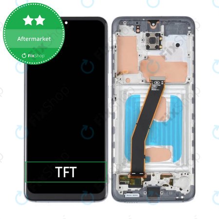 Samsung Galaxy S20 G980F - LCD Kijelző + Érintőüveg + Keret (Cosmic Grey) TFT