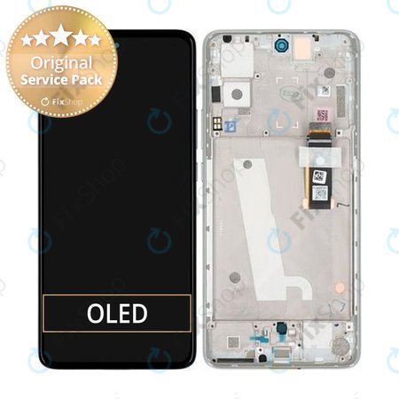 Motorola Edge 30 XT2203 - LCD Kijelző + Érintőüveg + Keret (Supermoon Silver) - 5D68C20586 Genuine Service Pack