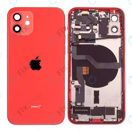 Apple iPhone 12 - Hátsó Ház Apró Alkatrészekkel (Red)